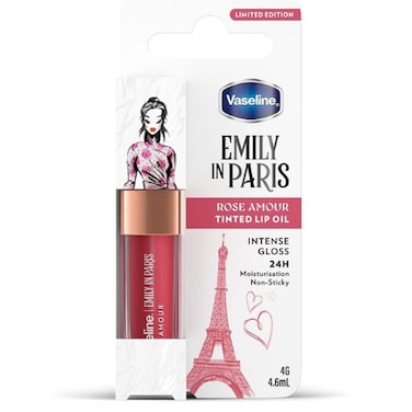 Vaseline x Emily in Paris Rose Amour Tinted Lip Oil 4g, Limited Edition