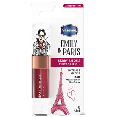 Vaseline x Emily in Paris Berry Bisous Tinted Lip Oil 4g, Limited Edition