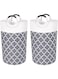 SIMPDIY【2 Pack】Large Laundry Hamper,82L Laundry Basket Washing Bin Clothes Bag Collapsible Tall with Handles Waterproof Bathroom Essentials Storage for Dorm, Family Organizer Basket (Gery)