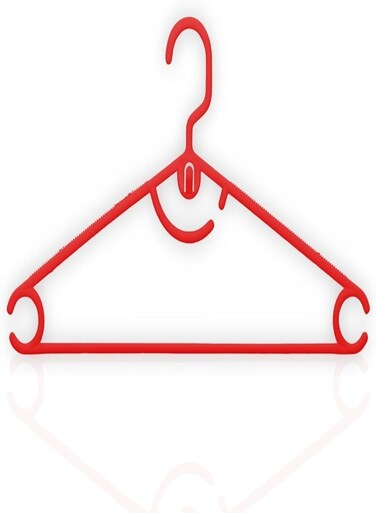 Plastic Arch Hanger Non-Slip Clothes Hanger With Notches, Hangers For Wardrobe, Cloth Display Rack For Space Saving Closet Storage Organizer, Plastic Clothes Hanger 48Pcs, Red