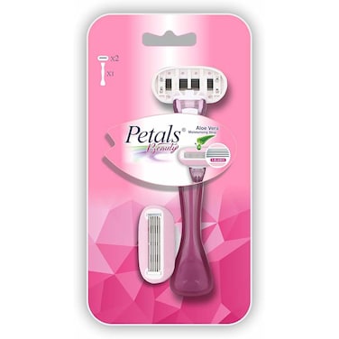 Petals Beauty 5-Blade System Razor with Aloe Vera Strip and 2 Refills