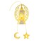 Acrylic Ramadan Hanging LED Lantern Light with Crescent and Star Accents