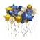 Ramadan Foil Balloon, Blue and Gold Assorted Design