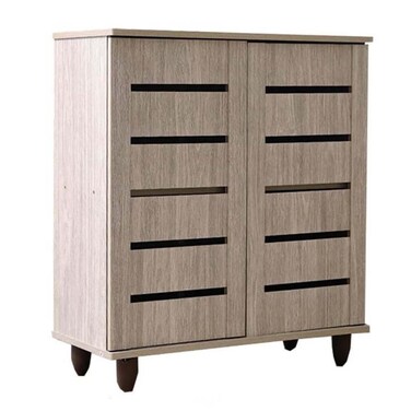 ريكي خزانة أحذية ببابين - خشب بلوط طبيعي - 14 زوجا