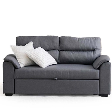 بالموند أريكة قابلة للتحويل إلى سرير ثلاثية المقاعد من القماش - رمادي