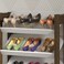 Lean 4-Tier Shoe Cabinet - 12 Pairs - White/Walnut