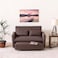 ألفا أريكة قابلة للتحويل إلى سرير ثنائية المقاعد من القماش - بني