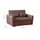 ألفا أريكة قابلة للتحويل إلى سرير ثنائية المقاعد من القماش - بني