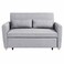 ألفا أريكة قابلة للتحويل إلى سرير ثنائية المقاعد من القماش - رمادي