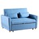 ألفا أريكة قابلة للتحويل إلى سرير ثنائية المقاعد من القماش - أزرق محيطي