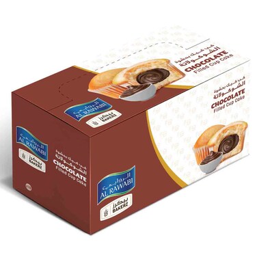 Al Rawabi Bakerz Chocolate Filled Cup Cake 30g, Pack of 18