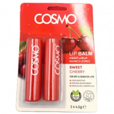 Cosmo Lip Balm, Sweet Cherry, 4.5g Pack of 2