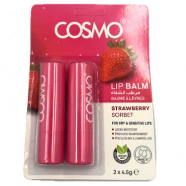 Cosmo Lip Balm Strawberry Sorbet, 4.5g Pack of 2