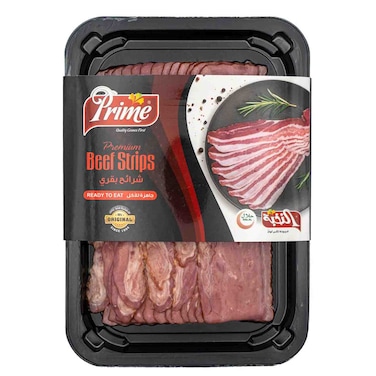 Prime Premium Beef Strips Sliced Skin, 200g