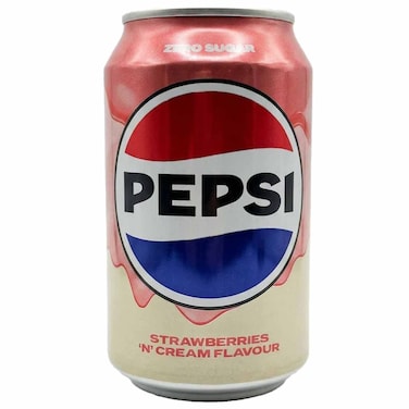 Pepsi Strawberries 'N' Cream Zero Sugar Soft Drink Can, 330ml