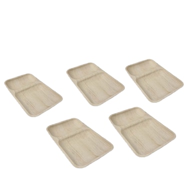 Areca Divided Plates 25cm, 5 PCS