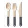 Eco Soulife Wooden Cutlery Set (Spoon, Fork &amp; Knife), Grey, 24 PCS