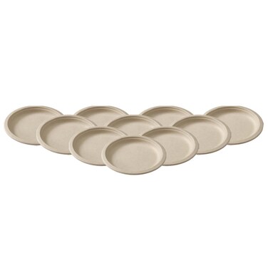 Disposable Eco-Friendly Round Side Plates, 18cm, 10 PCS