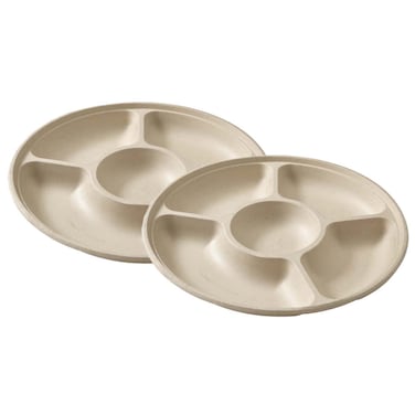 Round Tray with 5 Compartments, 2 PCS