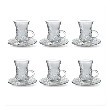 Glass Cup &amp; Sauer Set &ndash; 12 Pieces Crystal Design