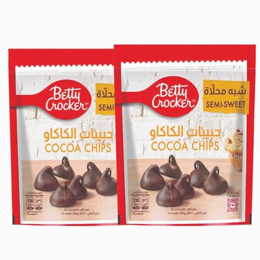 Betty Crocker Semi-Sweet Cocoa Chips, 200g Pack of 2