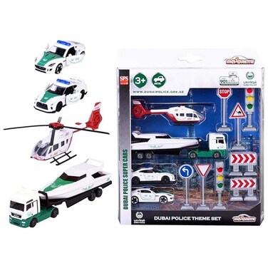 Majorette Dubai Police S.O.S Die-Cast Car Set, 16 PCS