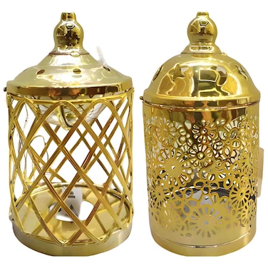 Decorative Metal Lantern, Gold