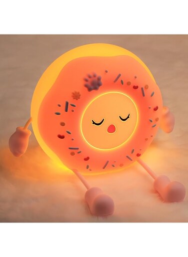 TERRIFI Donut Lamp Gifts, Kawaii Silicone Night Light for Kids, Dimmable LED Squishy Lamp, Rechargeable Bedside Light for Boys and Girls, Ideal for Bedroom Decor (1 Pc)