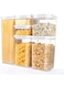 Airtight Food Storage Containers Set with Lock Lids,Set of 6,Pantry Organization Plastic Storage Jar Storage Tank for Cereal,Coffee, Sugar - Moisture Proof,BPA Free &amp; Stackable Design (2S+M+2L+XL)