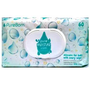 PureBorn Pure Moisture Wipes, 60 Wipes