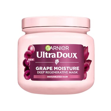 Garnier Ultra Doux Grape Moisture - Hydrating Regenerative Mask for Dehydrated Hair, 340ml