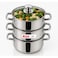 Vinod 3 Tier Steamer with Glass Lid, 28cm