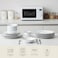 Shallow ARIA White 32-Pc Bone China Dinnerware Set Plates, Bowls, Cups Modern Kitchen Dinner Set Microwave &amp; Dishwasher Safe for any occasion Ramdan, Eid, Perfect for 6 Persons