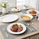 Shallow ARIA White 32-Pc Bone China Dinnerware Set Plates, Bowls, Cups Modern Kitchen Dinner Set Microwave &amp; Dishwasher Safe for any occasion Ramdan, Eid, Perfect for 6 Persons