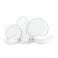 Shallow ARIA White 32-Pc Bone China Dinnerware Set Plates, Bowls, Cups Modern Kitchen Dinner Set Microwave &amp; Dishwasher Safe for any occasion Ramdan, Eid, Perfect for 6 Persons