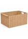 Hand-Woven Paper Rope Storage Basket &acirc;&euro;&ldquo; L 35 x B 24 x H 16 cm, With Wooden Handle &amp; Metal Frame, Woven Organizer Bin for Living Room, Bedroom, Bathroom, Closet &amp; Home Storage