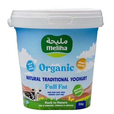 مليحة زبادي  عضوي كامل الدسم طبيعي تقليدي، 1 كغ