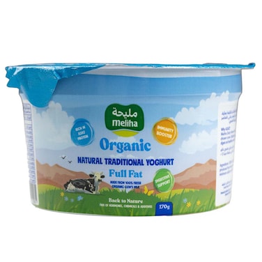Meliha Organic Full Fat Natural Traditional Yoghurt, 170g