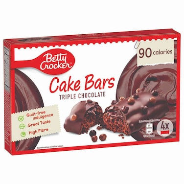 Betty Crocker Cake Bars Triple Chocolate 25g, Pack of 4