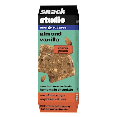 سناكس ستوديو مربعات الطاقة باللوز والفانيليا 40 غرام