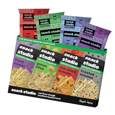 سناكس ستوديو مقرمشات مربعة مالحة متنوعة حزمة من 24