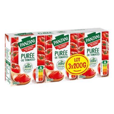 بانزاني معجون طماطم خالي من بقايا المبيدات الحشرية 200 غرام، عبوة من 3 قطع
