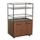 Luker 2 Door Multipurpose Cabinet With Open Shelves -Walnut/Black