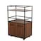 Luker 2 Door Multipurpose Cabinet With Open Shelves -Walnut/Black