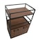 Luker 2 Door Multipurpose Cabinet With Open Shelves -Walnut/Black