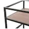 Luker 2 Door Multipurpose Cabinet With Open Shelves -Walnut/Black