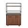 Luker 2 Door Multipurpose Cabinet With Open Shelves -Walnut/Black
