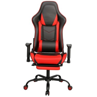 بيلاندا كرسي ألعاب مع مسند للقدمين - أسود/أحمر