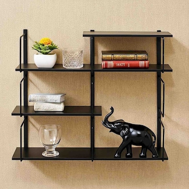 إيرول رف حائط، عرض 80 × عمق 17.3 × ارتفاع 71.9 سم - أسود