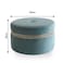 Ayyan Velvet Fabric Pouf-Green/Golden-60x60x35 cm